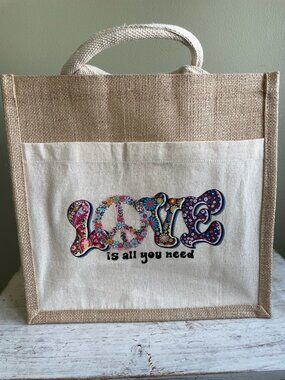 Burlap Tote Bag